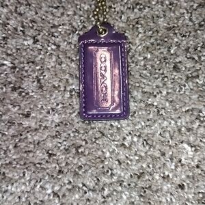 Coach Purple Leather Keychain